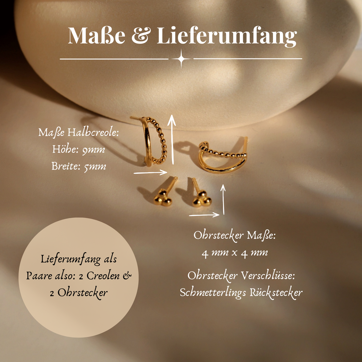 Juniper – Ohrstecker & Halbcreolen Set