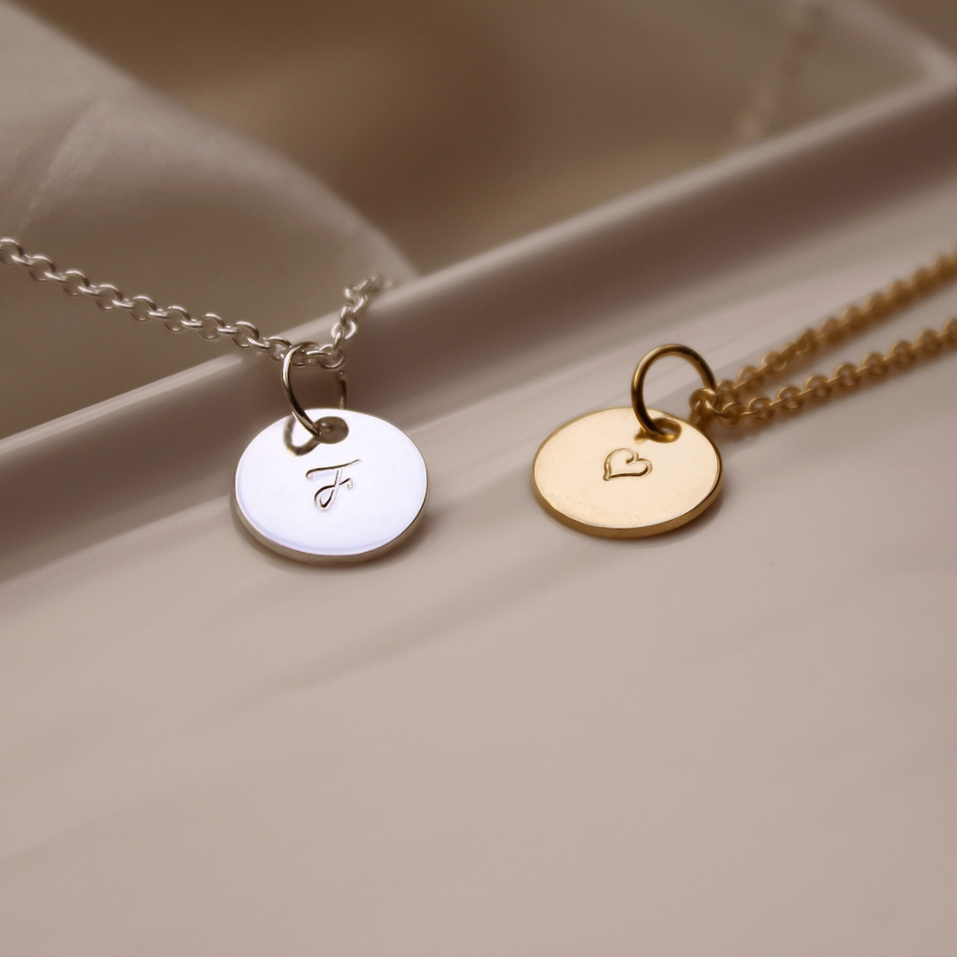 IDASBLUE "Handstamped" personalisierbare Initialenkette