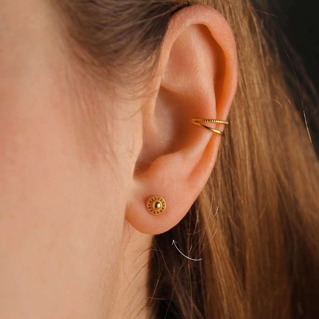 "Ornament" elegante Ohrstecker Gold