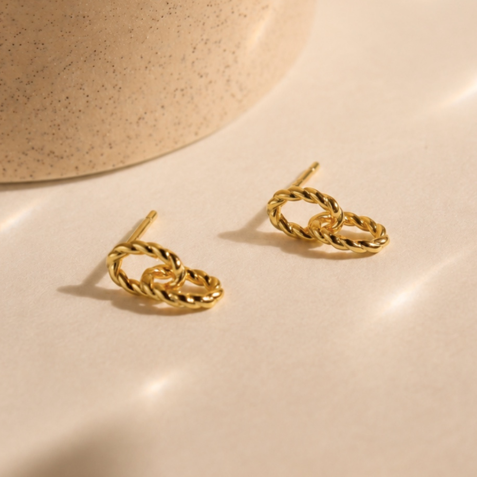 Golden Link  – vergoldete Ohrringe aus 925er Sterlingsilber