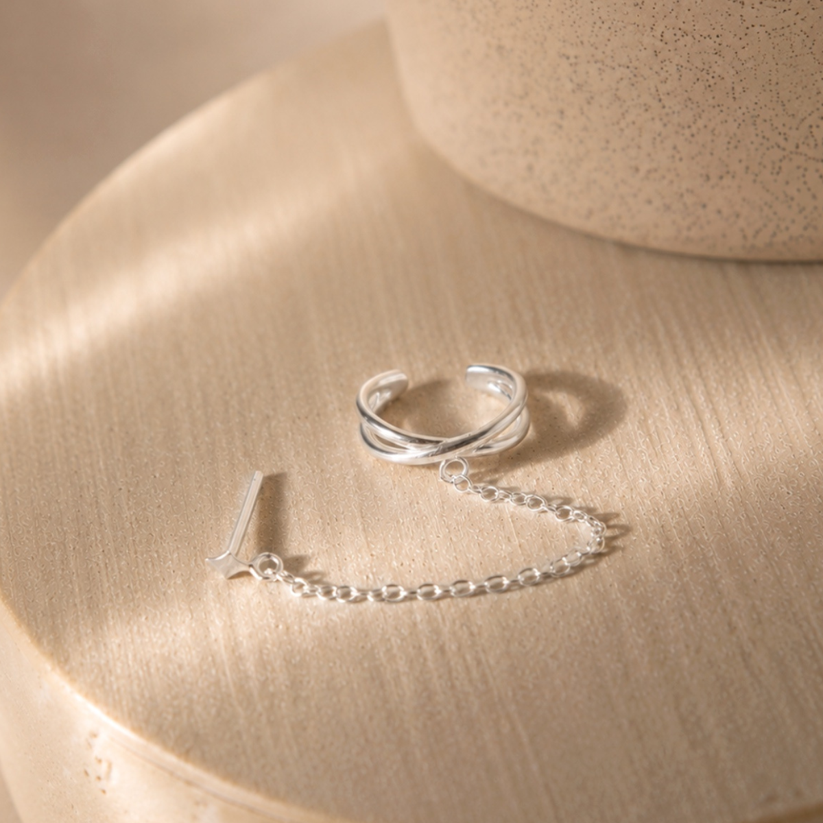 Guiding Star Chain Cuff – Stern Ohrstecker mit Earcuff und Kette