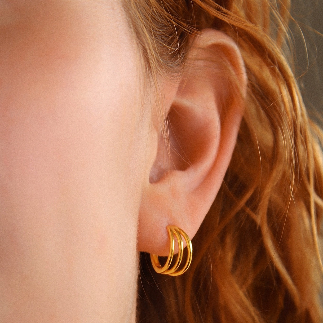 "Kinsley" elegante Trio Strang Creolen