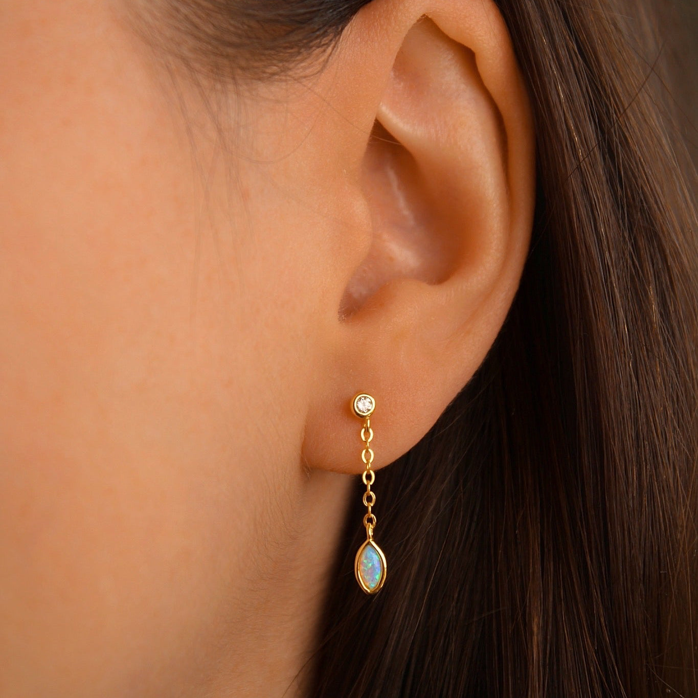 "Beatrice" Marquise Opal Hängeohrringe