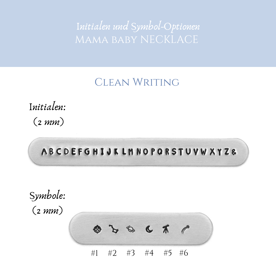 "Quiet Connection" - Personalisierte Mama Baby Halskette mit Initialen