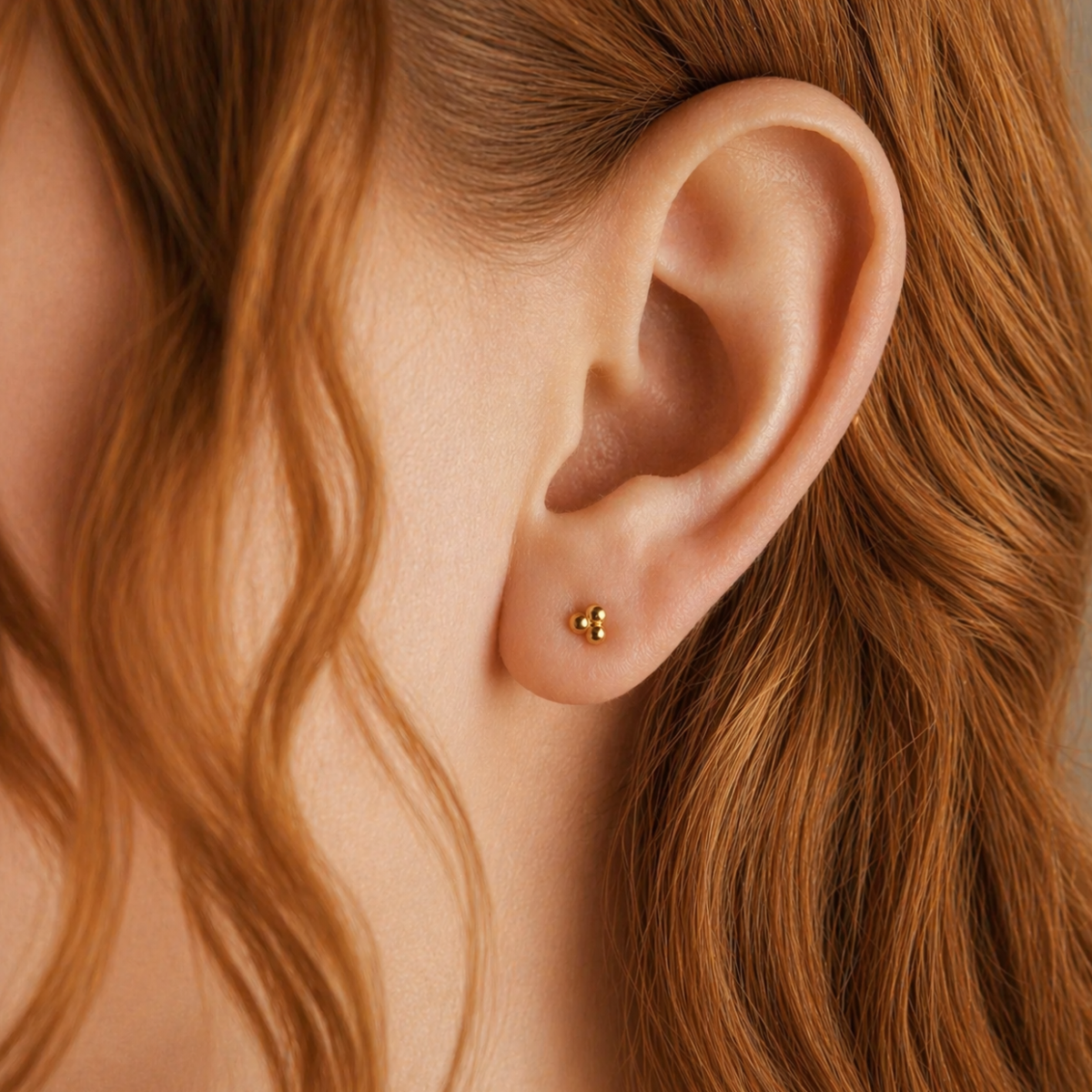Tria Gold Ohrstecker – 18k vergoldetes recyceltes 925 Sterling Silber