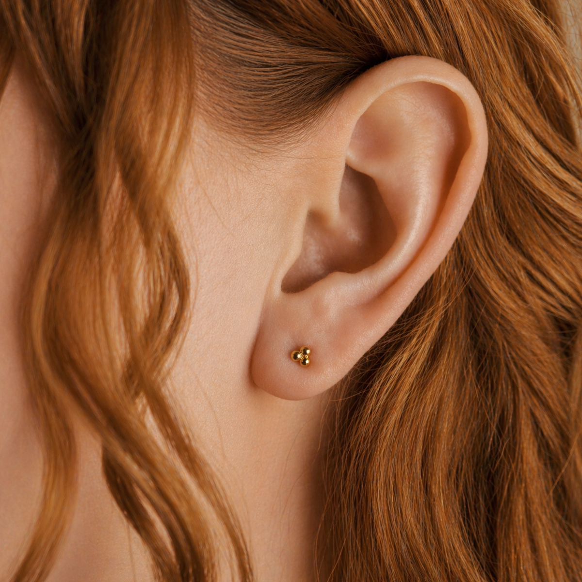 Tria Gold Ohrstecker – 18k vergoldetes recyceltes 925 Sterling Silber