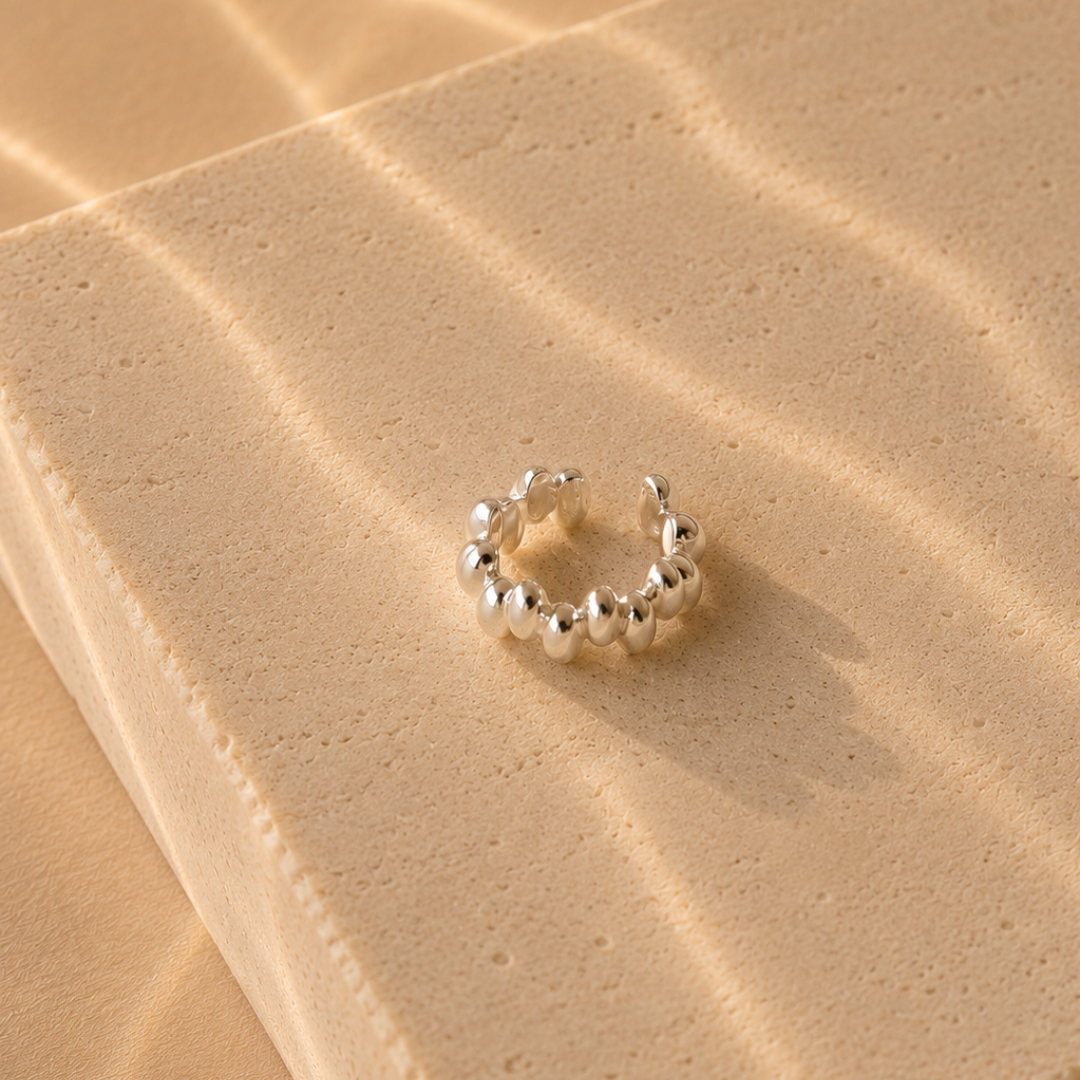 Pebble Path Earcuff - 925 Sterlingsilber, 18k vergoldet
