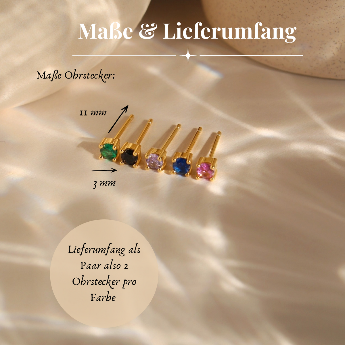 Color Muse – Kleine bunte Zirkonia-Ohrstecker