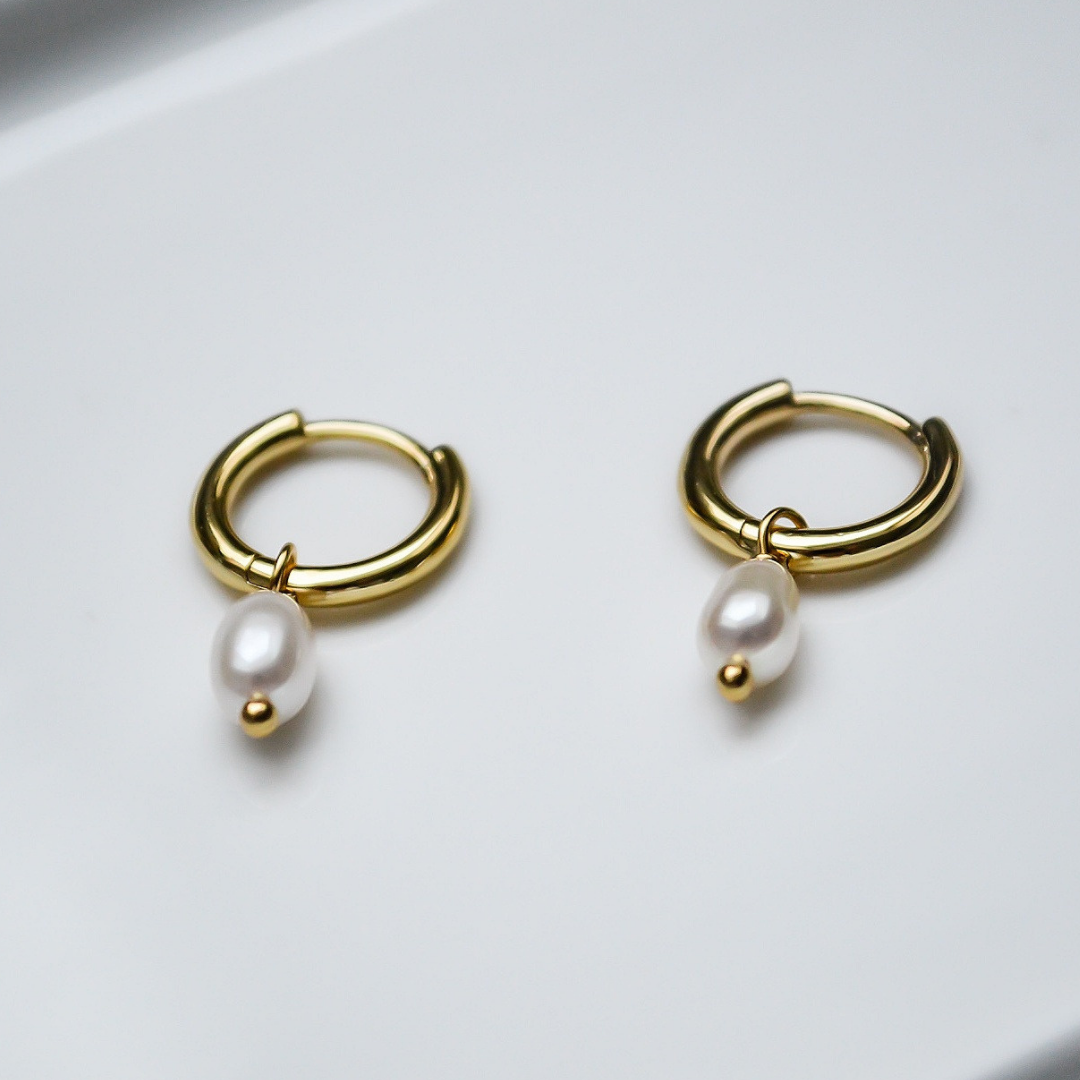 IDASBLUE "MEI" Süßwasser Perlen Ohrringe vergoldet